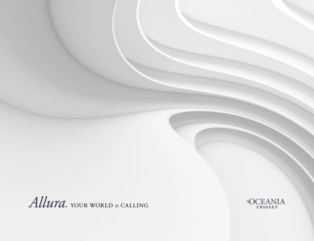 Oceania Cruises brochure of Allura your world is calling