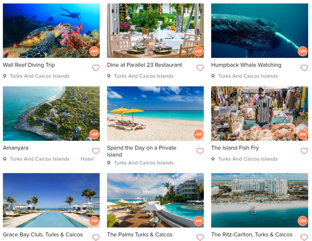 Virtuoso Wander list - Turks And Caicos Islands